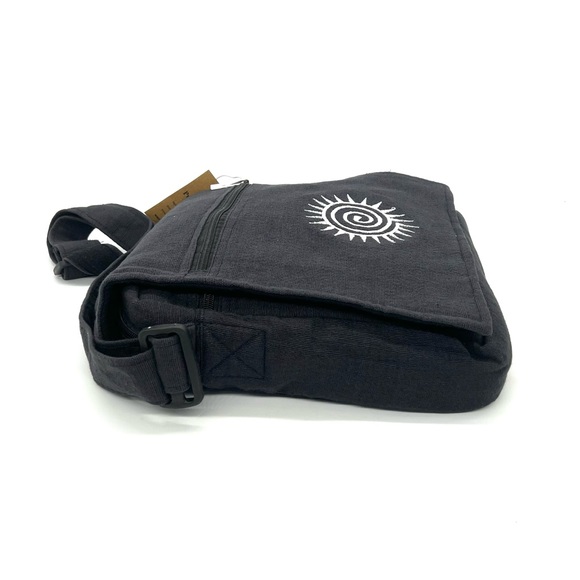 Messenger Bag with Swirl Embroidery - Picture 3 of 8